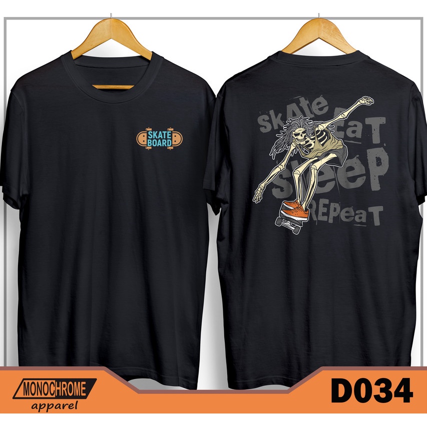 D034 Kaos Baju Skate Skater Skaters Skateboard Distro Pria