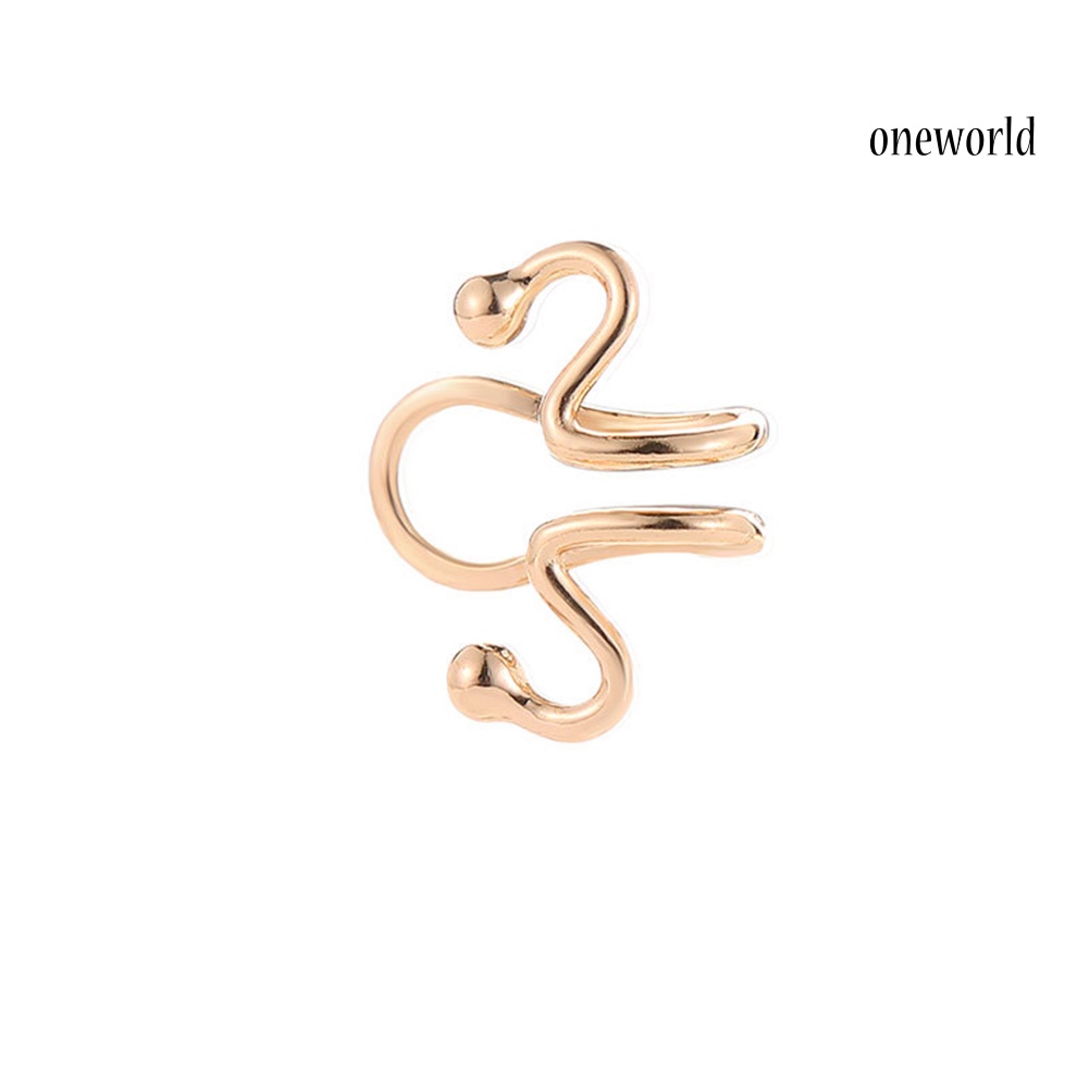 OW@ Women Ear Cuff Clip Cartilage Earring No Piercing Adjustable U-type Jewelry