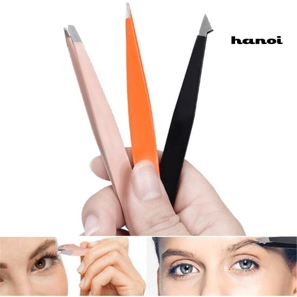 HQTM_3Pcs Point Slant Knife Tip Eyebrow Removal Tweezers Eyelashes Extension Tools