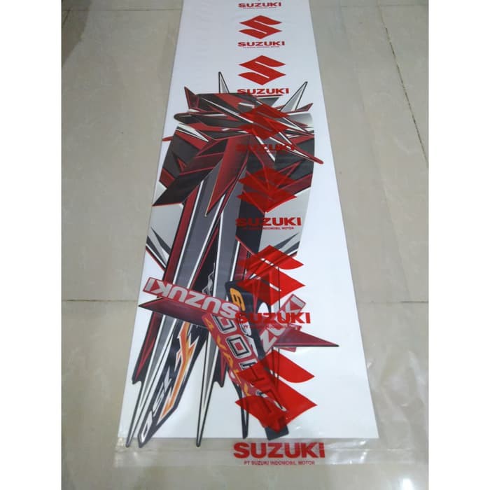 Promo  STIKER BODY STRIPING SATRIA FU 2009 MERAH ORIGINAL SUZUKI  Murah