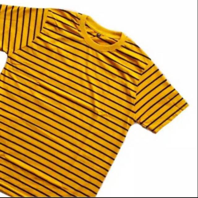 Kaos stripe kuning hitam kecil size S-5XL