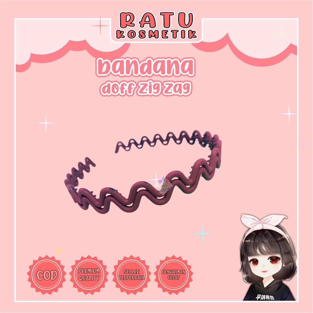 ❤ RATU ❤ Bando Mutiara Bunga | Bandana Scrunchie Kerut | Hitam Polos Wanita Korea Viral