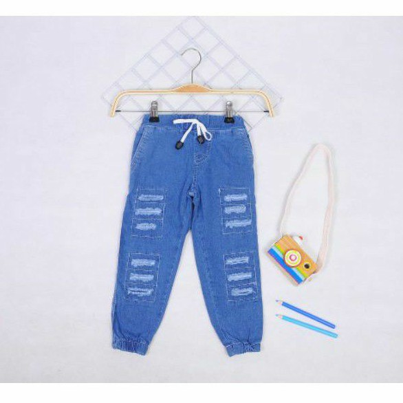 Vohara Jogger Jeans Ripped 246 81012 ( 1-5 tahun ) Celana Jeans Anak