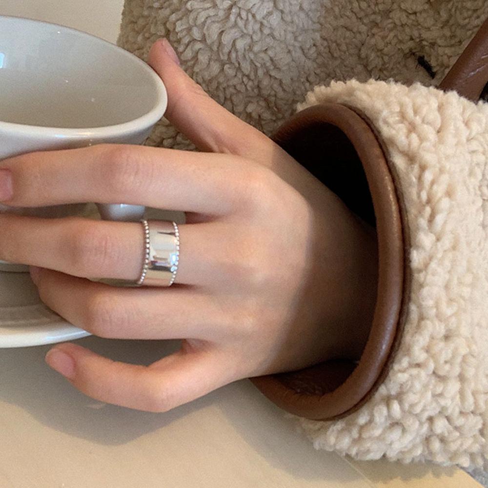 Agustinina Rimmed Cincin Terbuka Minimalis Korea Perhiasan rings Perempuan Tembaga Menebal Cincin Ekor