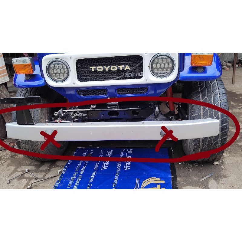 Bumper / Bemper depan hardtop BJ40 /hardtop/ Bj40/ palang / besi / palang depan / palang mobil
