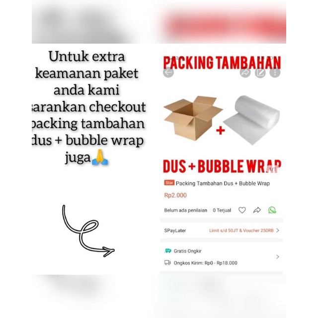 

packin dus + buble warp