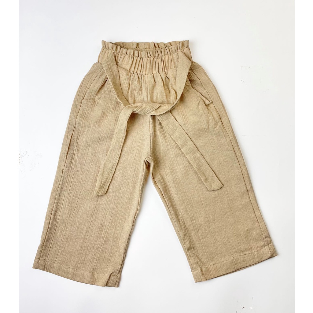 Kulot Anak Katun Linen Cringkle Polos / Kulot Anak Perempuan / Celana Anak Perempuan / Celana Panjang anak Perempuan / KULOT SALUR