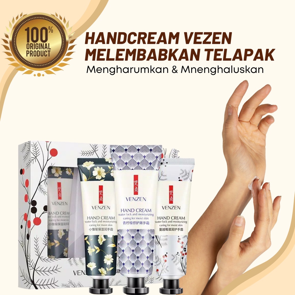 Hand Cream Pelembab Tangan Venzen 3 Varian Cranberry / Green Lemon / Daisy