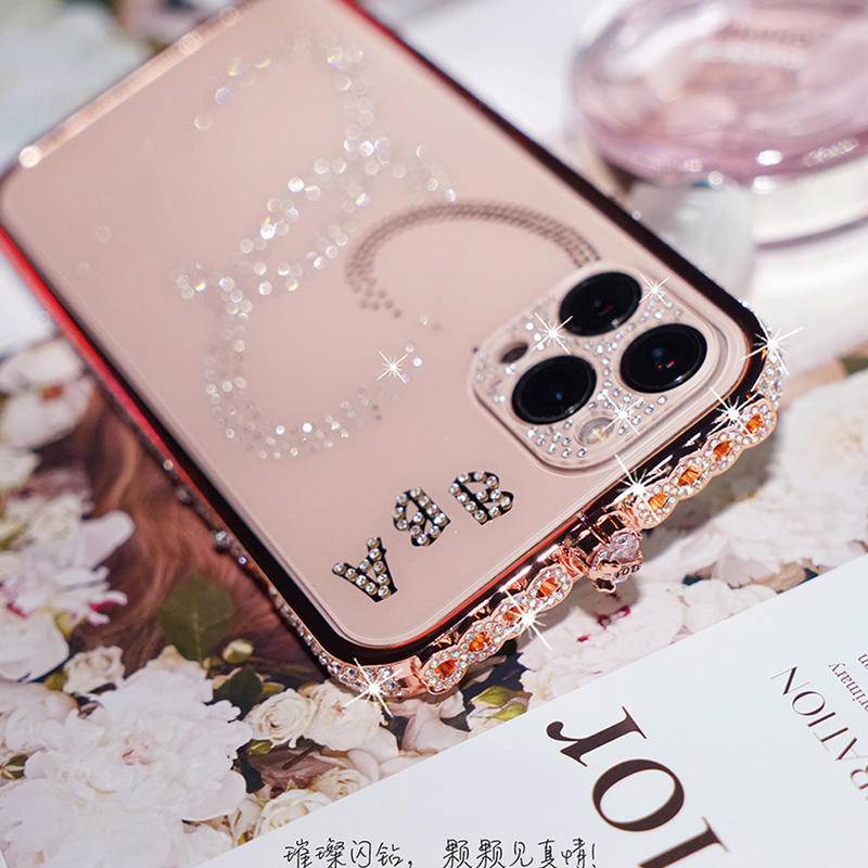 Case Bahan Metal Aksen Berlian Imitasi Untuk iPhone 13 12 11 Pro MAX X XS MAX XR 12 13 11