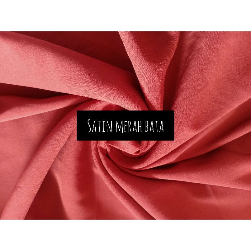 KAIN SATIN POLOS WARNA MERAH BATA (2 m = Rp. 50.000)