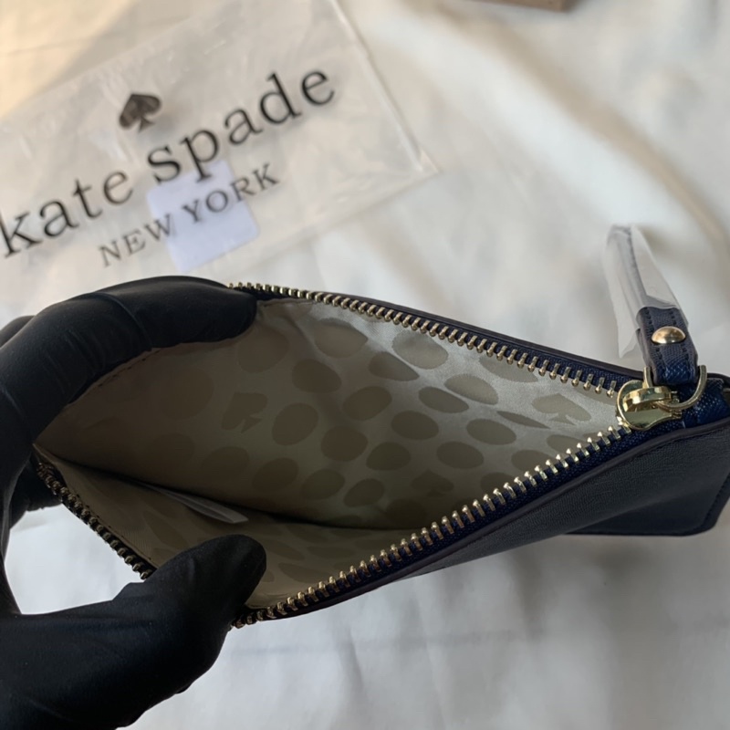 Kate Spade Slim Bee Wristlet / Pouch Navy