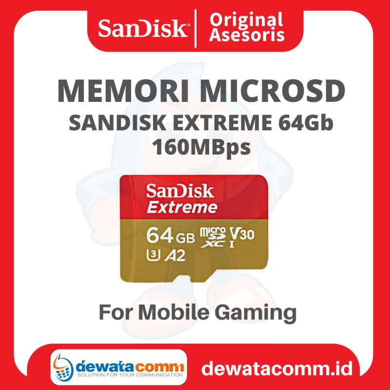 MEMORI MICROSD SANDISK EXTREME 64GB 160MBps