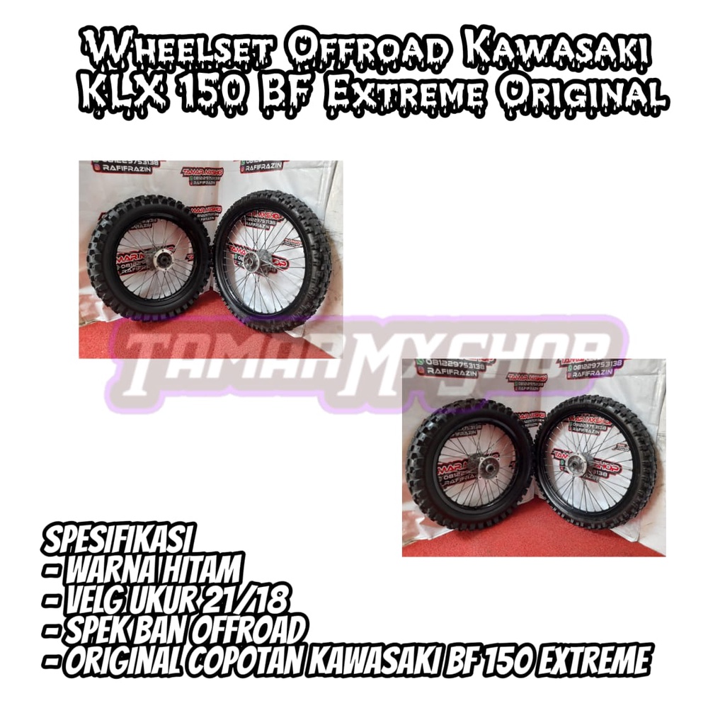 WHEELSET VELG OFF ROAD KAWASAKI KLX 150BF EXTREME ORIGINAL