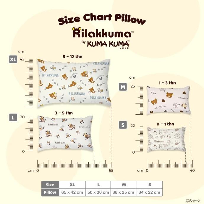 COVER PILLOW RILAKKUMA KUMAKUMA SARUNG BANTAL BAYI KATUN BAMBOO TENCEL SDFDS3155