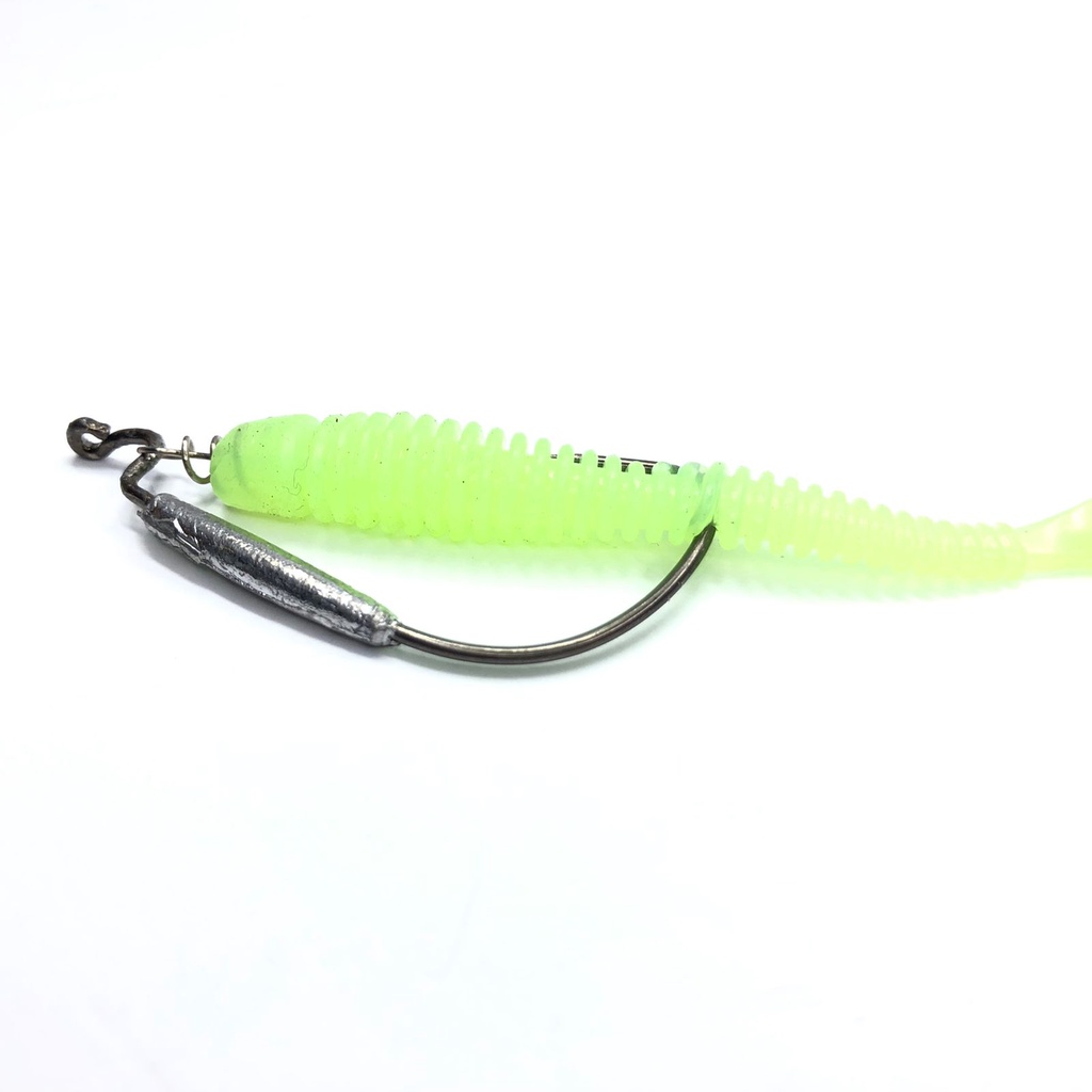 Umpan Softlure Padle 3pcs + Wormhook
