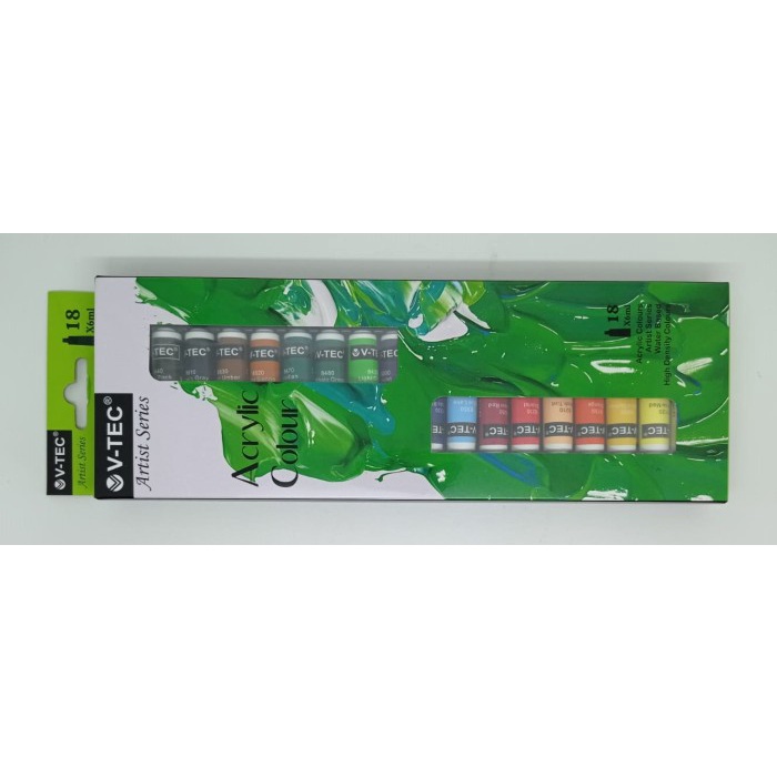 

(DISKON TERMURAH) Cat Acrylic / Cat Akrilik Set V-Tec (18 pcs x 6 ml)