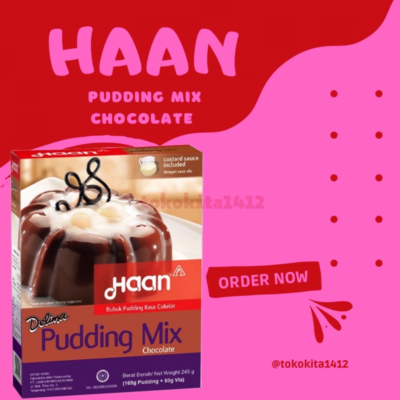 HAAN Pudding Mix Chocolate Puding Coklat Delima 245 gr