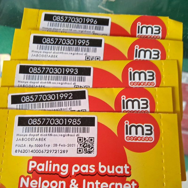 No Cantik Im3 plsa 5K Seri Tahun