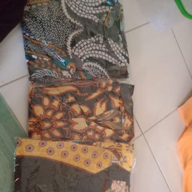 Kemeja Batik Pria Lengan Panjang Motif Manggar Abu