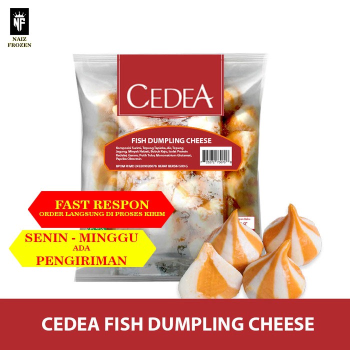 

CEDEA DUMPLING IKAN ISI KEJU 500GR / FISH DUMPLING CHEESE / IKAN OLAHAN / FROZEN FOOD