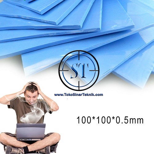 Thermal Conductive Silicone Pad Heatsink Cooling 100x100 0.5mm For CPU Laptop Processor Silikon Biru Konduktif Heat