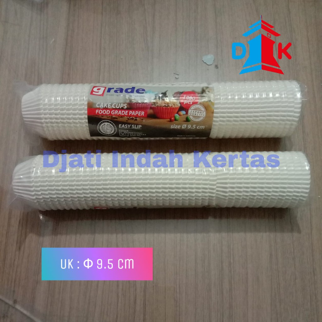 PROMO!!! Cup Cake/Cup Roti Grade Warna PUTIH Ukuran ( 9,5 cm )