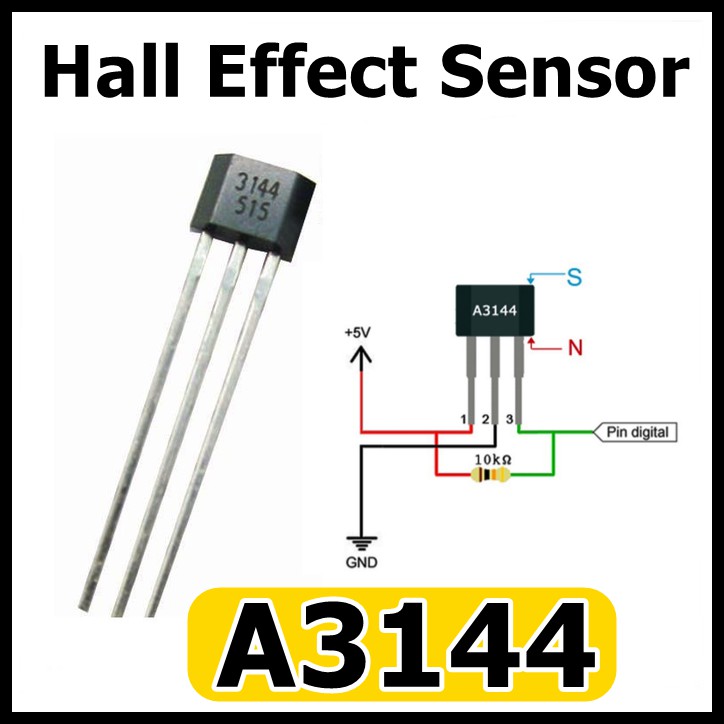 A3144 OH3144 Y3144 Sensitive Hall Effect Sensor Motor A 3144 magnet