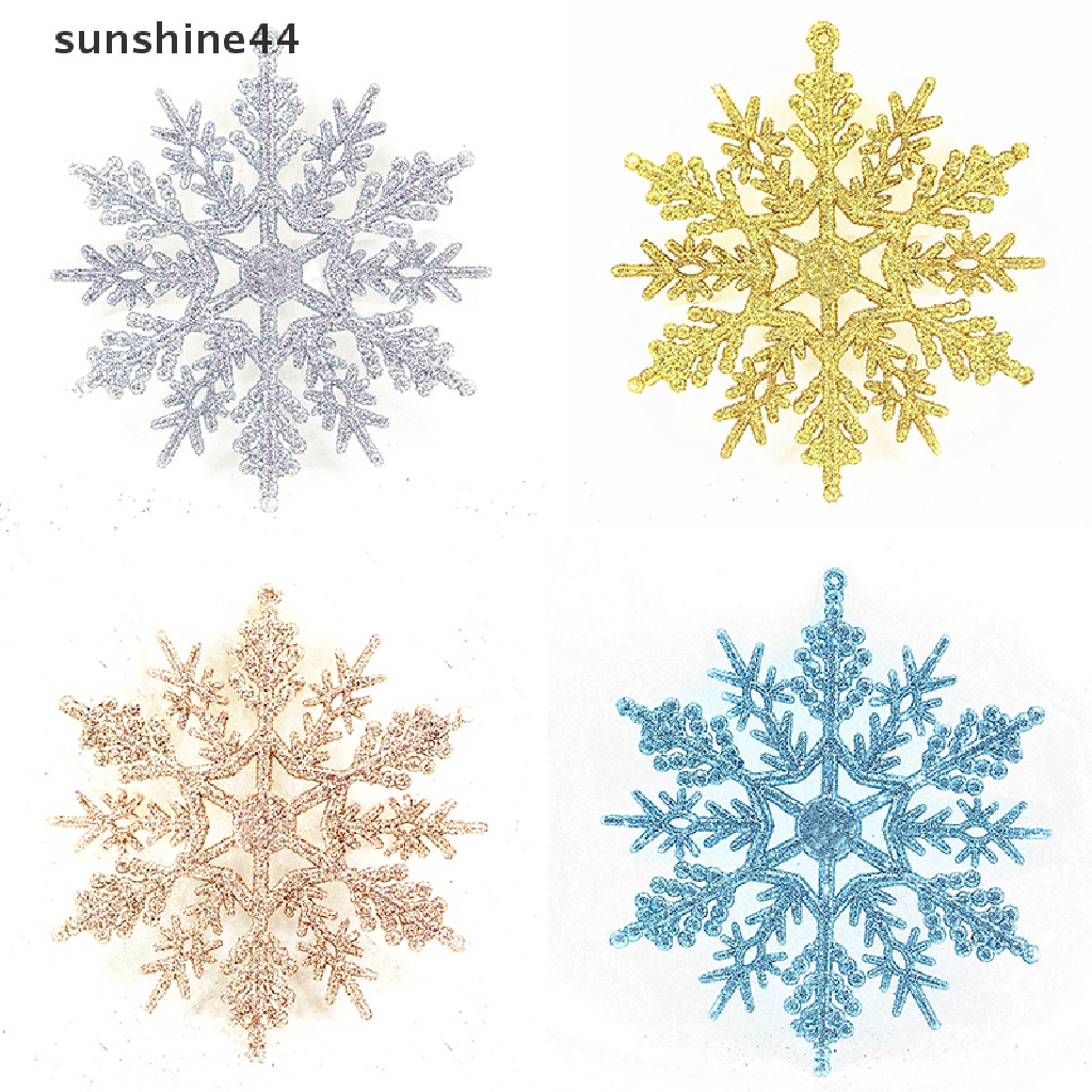 Sunshine 12pcs Hiasan Gantung Snowflake Untuk Dekorasi Pohon Natal