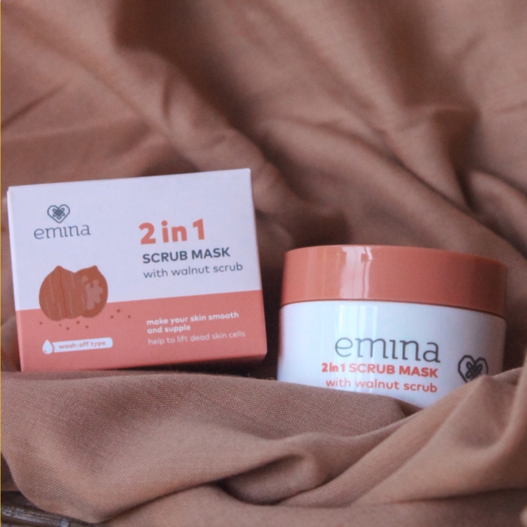 ⭐️ Beauty Expert ⭐️ Emina 2 in 1 Scrub Mask | Walnut Scrub | Masker Wajah | Masker Eksfoliasi | Exfoliator | Exfoliating