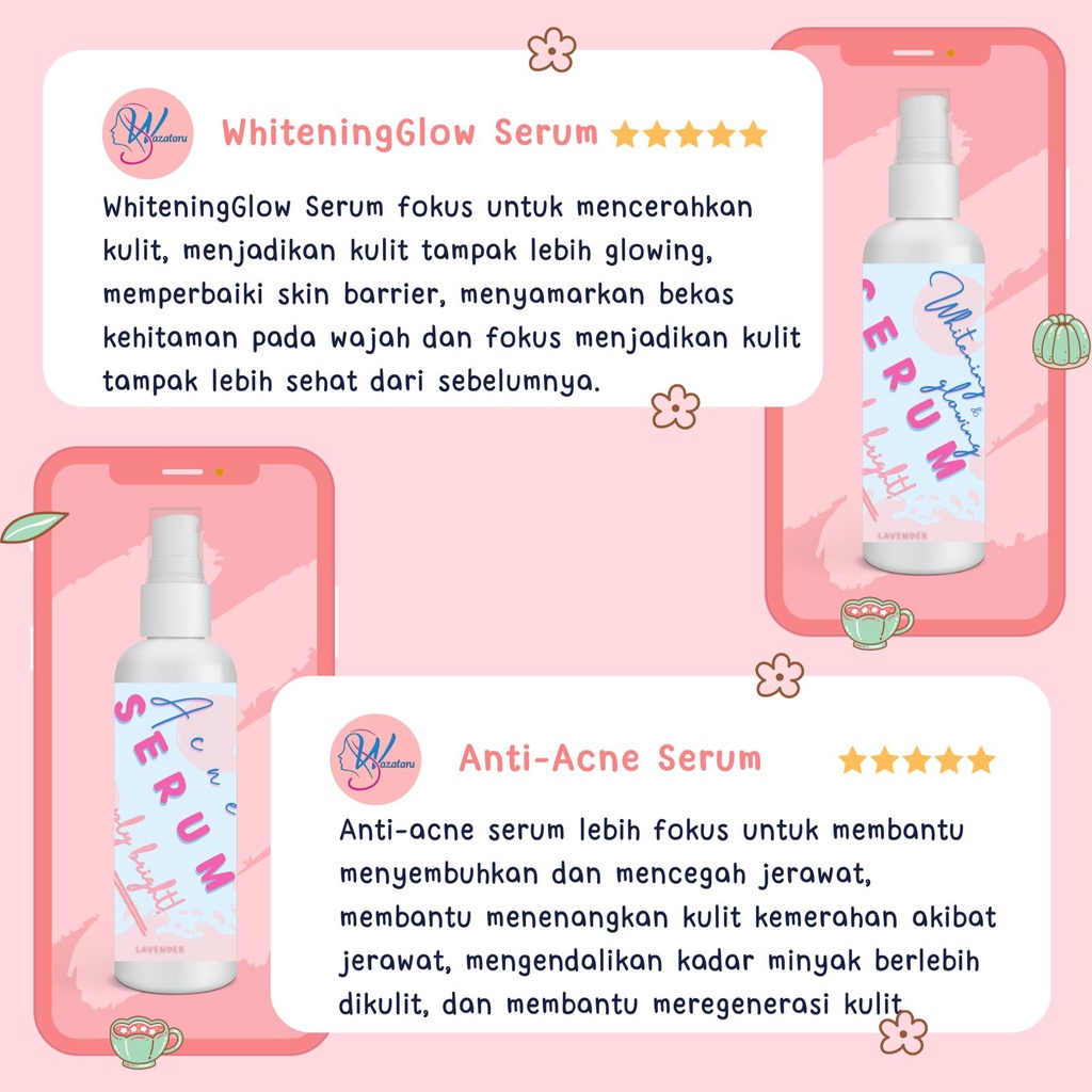 Serum Glowing Vitamin Susah Putih - Serum Pemutih - Serum Jerawat - Whitening&amp;Acne Serum by WAZATARU