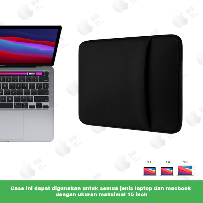 Tas Laptop Sleeve Case Macbook M1 Air Pro 13/15 inch Super Lembut