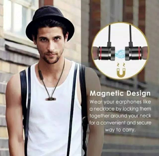 HEADSET BLUETOOTH MEGABASS  MAGNETIC WIRELESS