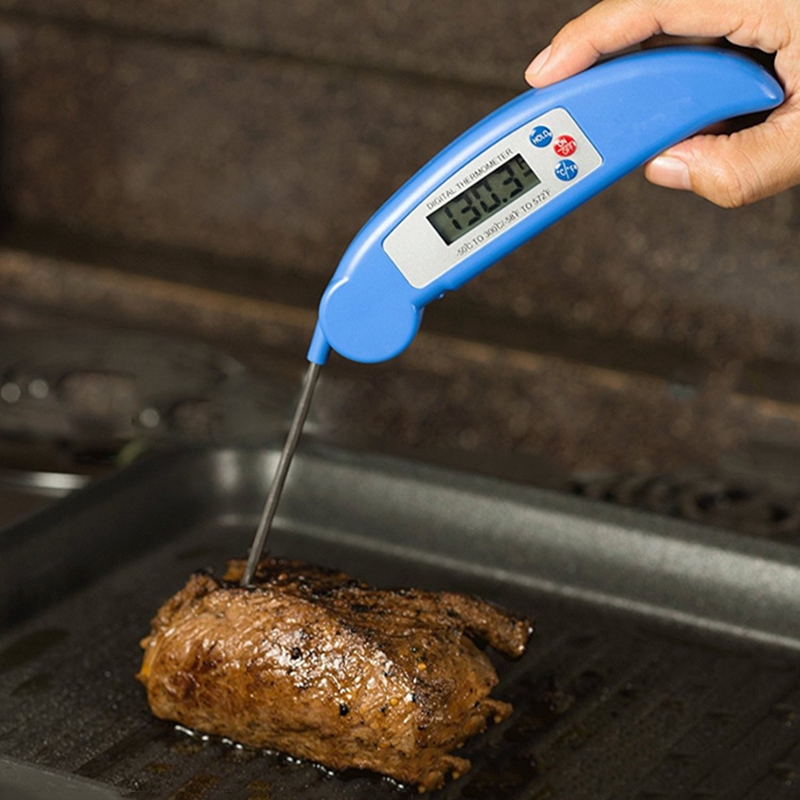 Termometer Probe Lipat Daging Panggangan BBQ Digital Instant Baca Termometer Makanan Alat Kue Dapur