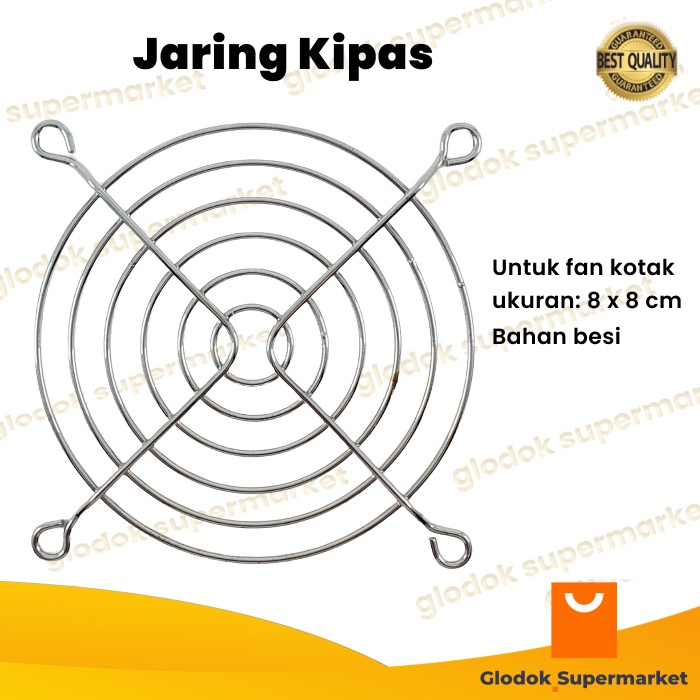 Jaring Kipas 8cm Ram Fan 8 Cm Tutup Kipas PC Komputer Cover Kawat Metal Grill Besi