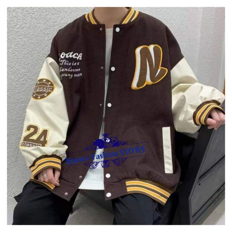 N BASEBALL Jacket Varcity Baseball Oversize-Outerwear Pria Wanita Fashion Terkini Korean Style