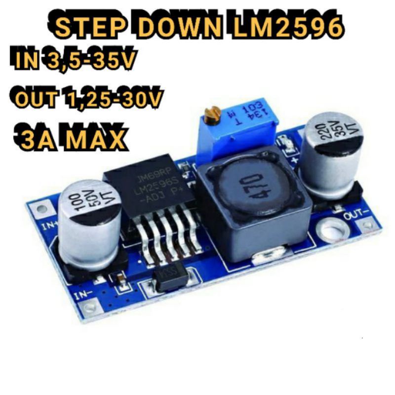 MODUL STEP DOWN LM2596 LM2596S DC-DC 3-40v Modul Regulator Voltase Step-Down Adjustable 3A STEPDOWN TEGANGAN DC