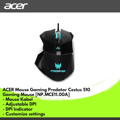 ACER MOUSE GAMING PREDATOR CESTUS 510 GAMING MOUSE [NP.MCE11.00A] ACER OFFICIAL STORE