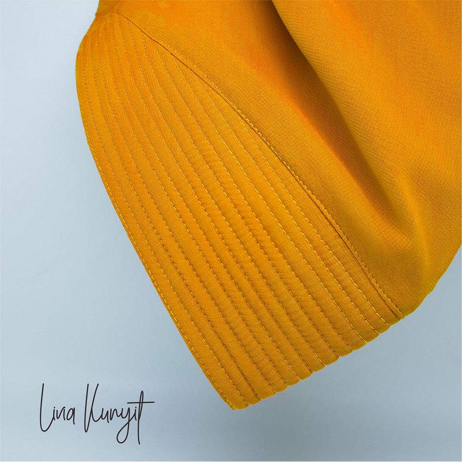 SALE Hijab Khimar livia alifa 2 layer oval / Jilbab 2 layer-Premium KUNYIT