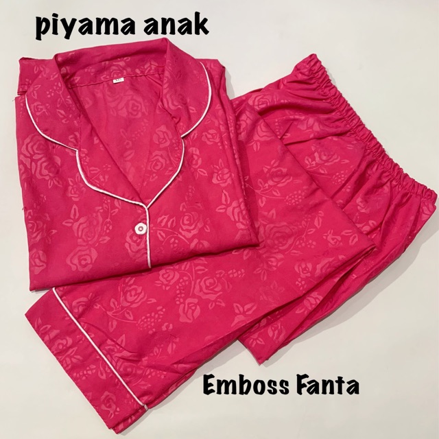 Bajutidur EMBOSS FANTA bisa pasangan ibu dan anak satin emboss