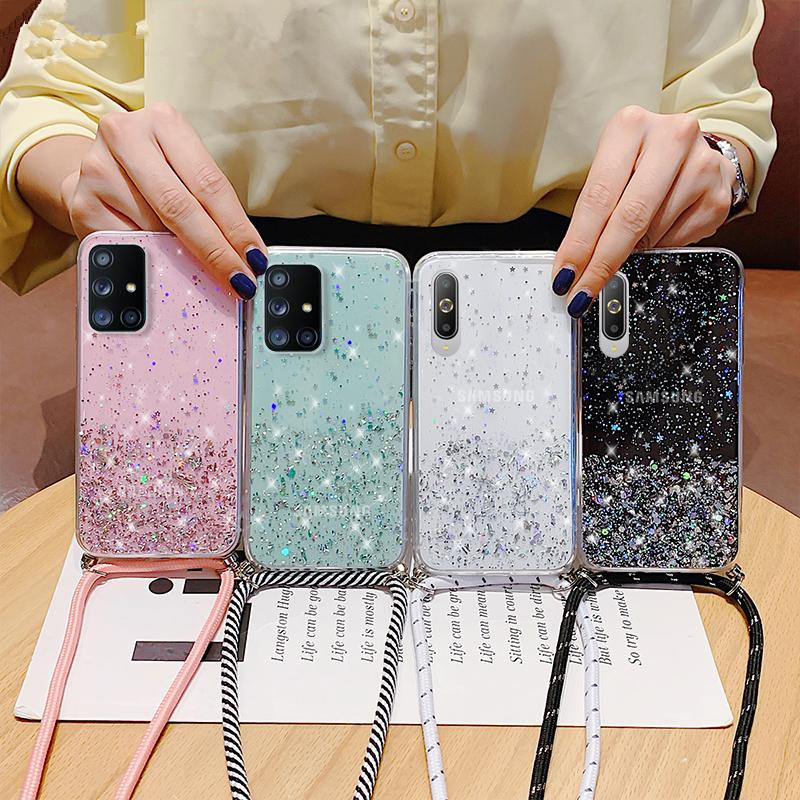 Casing OPPO A15 R17 Pro 4 3 Pro A53 A91 F15  OPPO K3 Cover Kalung Lanyard Case Untuk OPPO Reno 4 OPPO F7