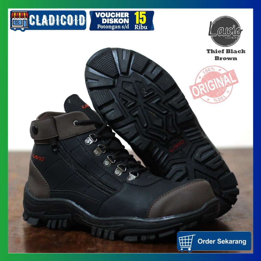 SEPATU SAFETY PRIA ORIGINAL  SEFTY BOOTS KERJA LAPANGAN PROYEK BANGUNAN OUTDOOR LAVIO THIEF