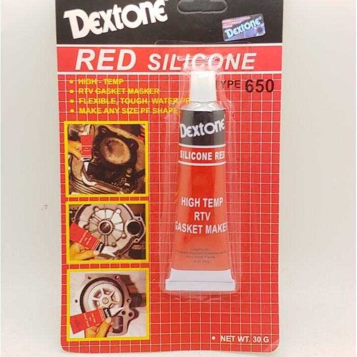 

LEM DEXTONE MERAH RED SILICONE UNTUK GASKET PACKING DLL 30 G Unik