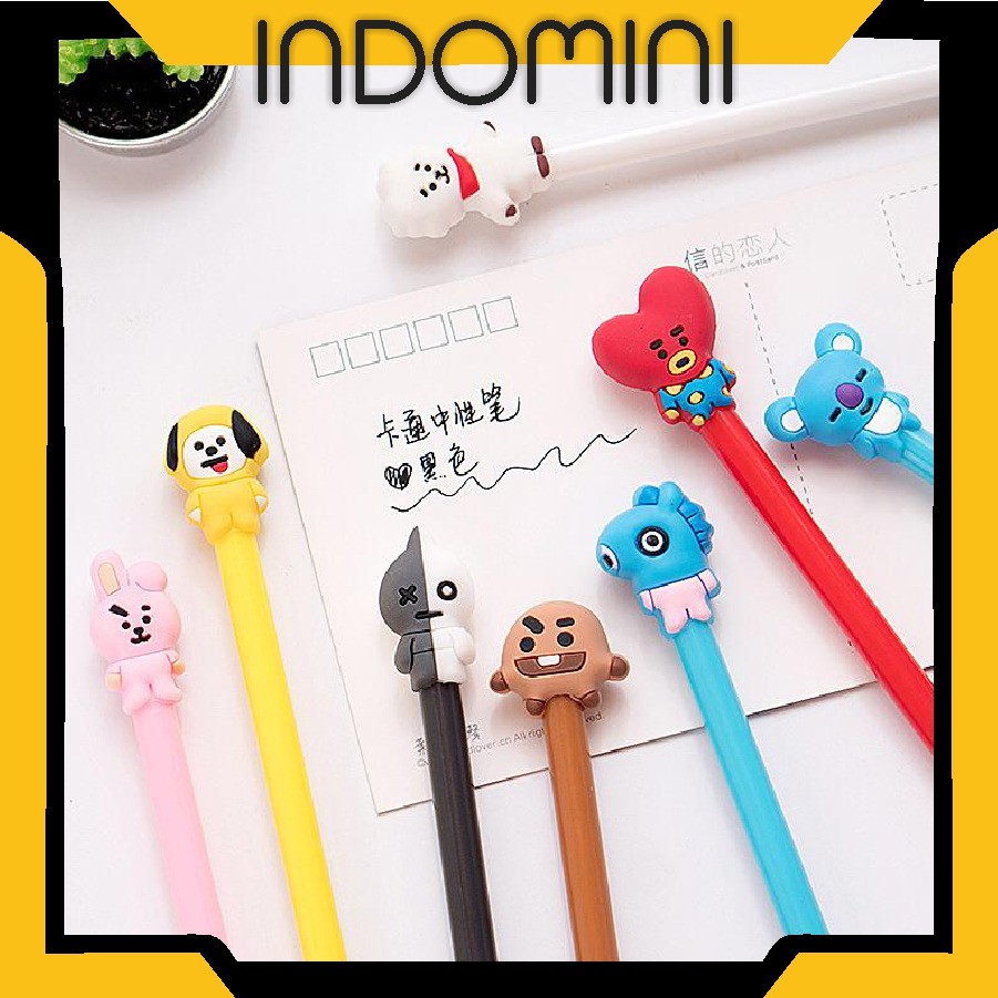 

Pulpen KPOP BTS Karakter Lucu Pen Tinta Hitam Gel Pena Stationary Import Murah