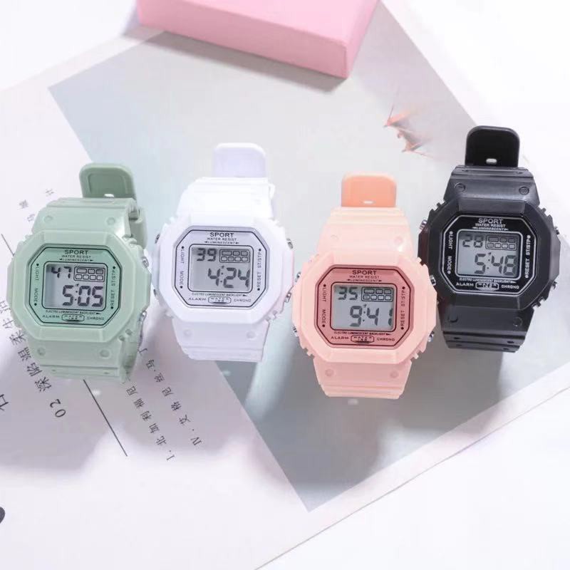 Jam Tangan Rubber / Jam Tangan Wanita Fashion Korea Style Digital Sport / Jam Tangan Strap Rubber Untuk Wanita / Jam Tangan Kekinian Bisa COD