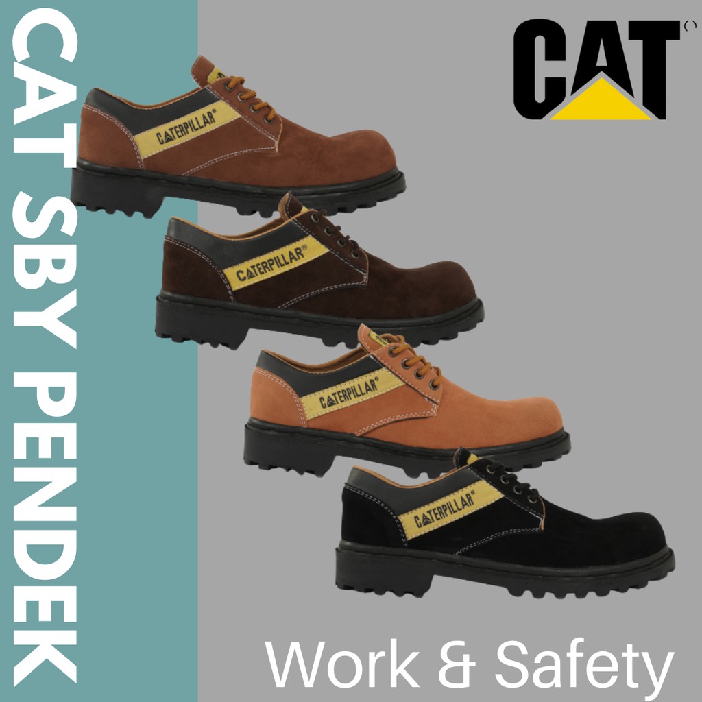 Sepatu Safety Proyek Ujung Besi - Septy Shoes Boot - Septi Kerja Lapangan Kulit Suede Cat Sby Pendek