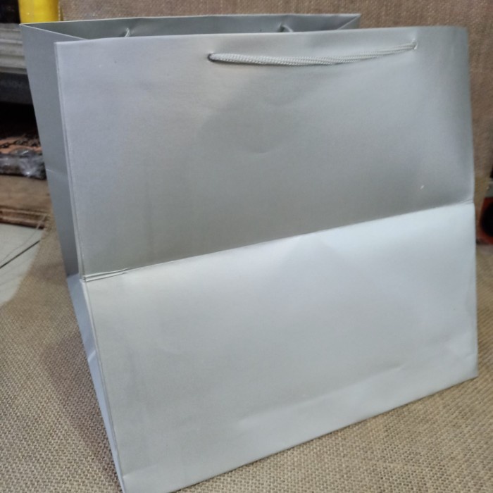 

✨ BISA COD ✨ paper bag nasi box 25 silver bahan tebal isi 12 pcs terlaris dan