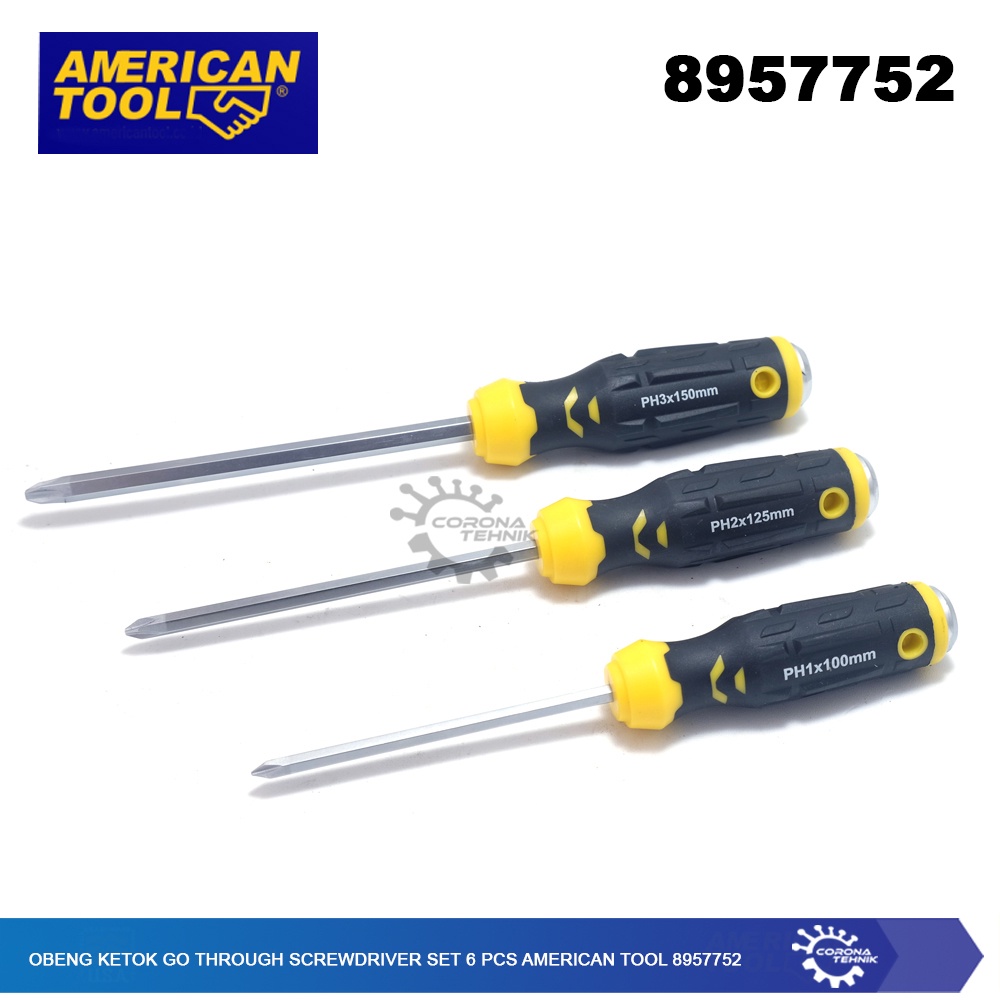 American Tool 8957752 - Obeng Ketok Go Through Screwdriver Set 6 Pcs