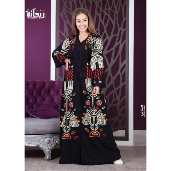 PO jalabiyat bordir sulam gamis bunga etnik MESIR IMPORT