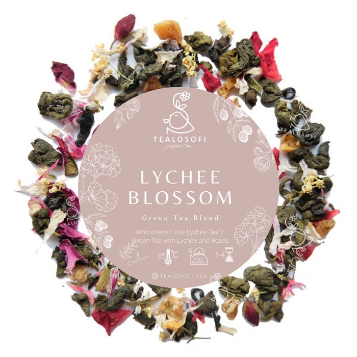 

(BISA COD) Lychee Blossom - Tealosofi Artisan Green Tea Blend - Ice Leci Tea Teh