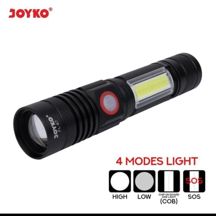 Senter Senter Led Magnet Joyko Fl87/Flashlight Led Fl-87/Rechargeable Led